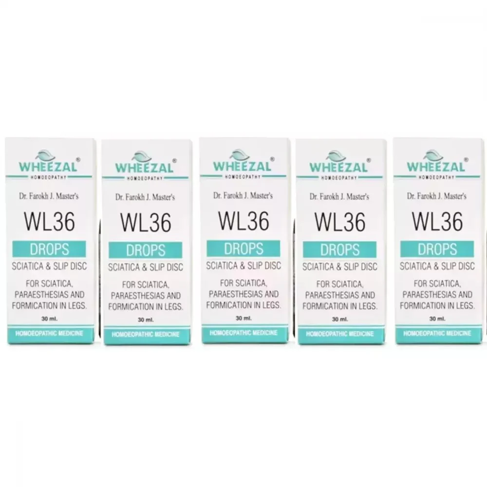 Wheezal WL-36 Sciatica And Slip Disc Drops (30ml, Pack of 5)